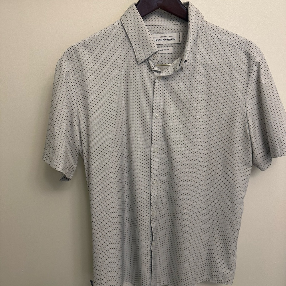 Mizzen+Main Men's Gray Polka Dot Button-Down Shirt